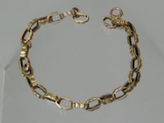 A damaged 9ct yellow gold link-bracelet, 14gms