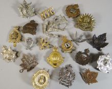 Twenty assorted regimental cap badges