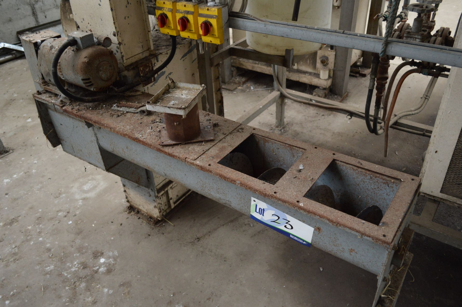 175mm dia. Screw Conveyor, 1.5m long, with geared electric motor (see lot 24A)