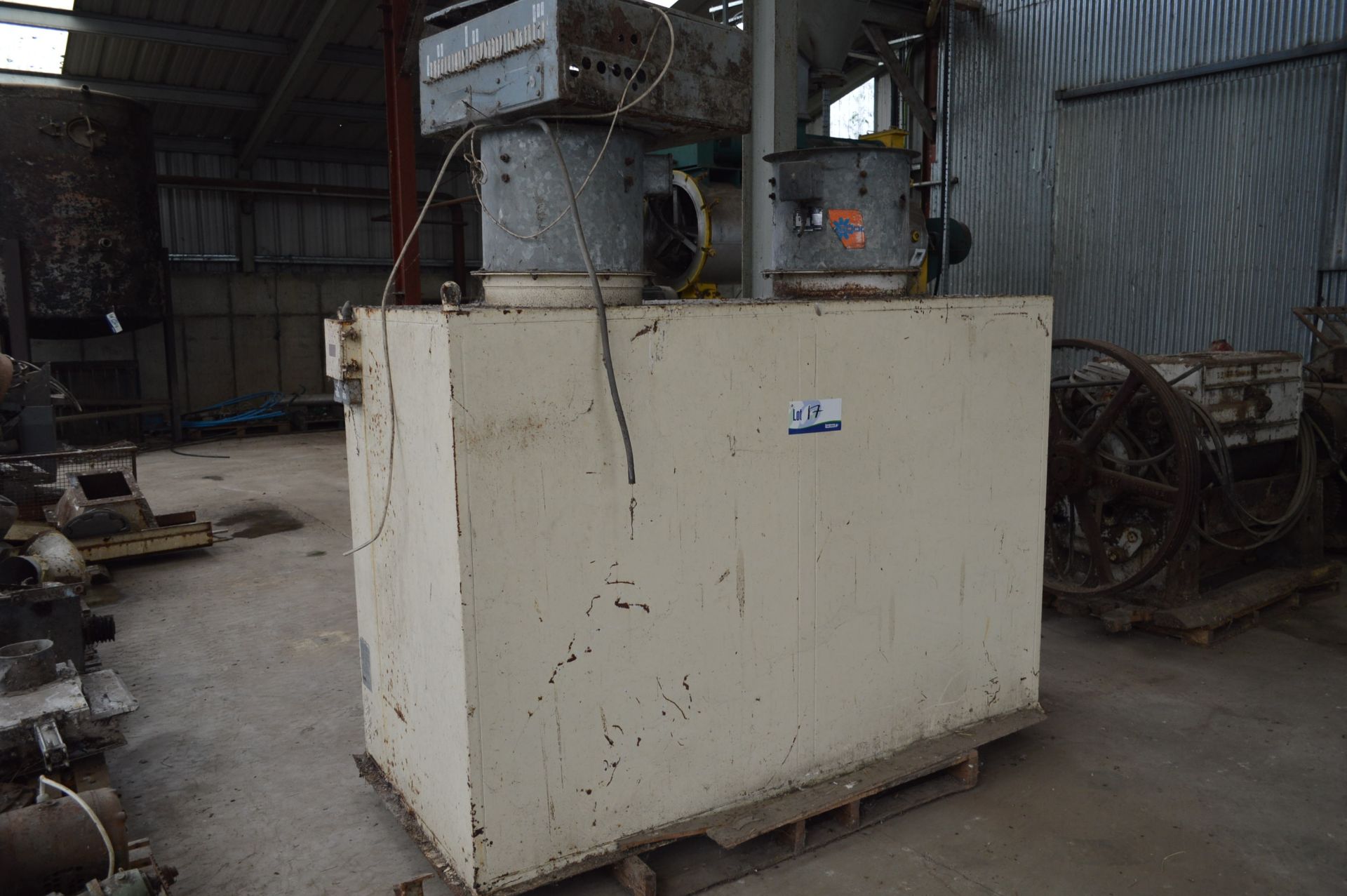 Airmaster Auto M Two Section Dust Filter Unit, fitted two Woods galvanised steel cased axial flow