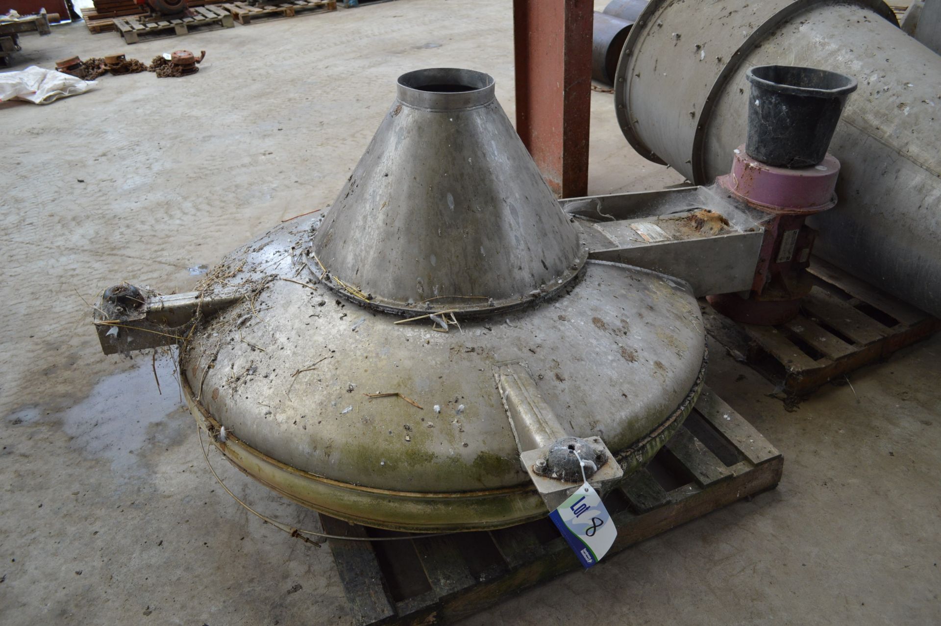 Simon-Solitec approx. 1.5m dia. STAINLESS STEEL SILO DISCHARGE ACTIVATOR, serial no. S92844D, with