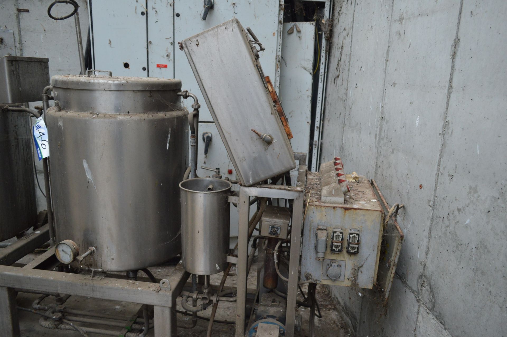 Two Jacketed Stainless Steel Tanks, each approx. 600mm dia. x 800mm deep, (one with agitator), - Image 4 of 4