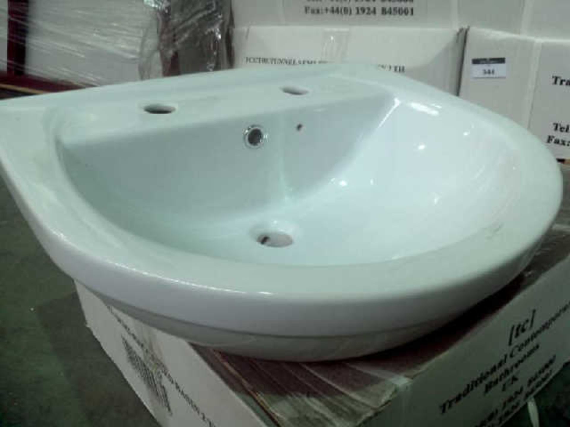 4 BRAND NEW BOXED TUNNEL SEMI RECCESSED 2 TAP HOLE BASINS