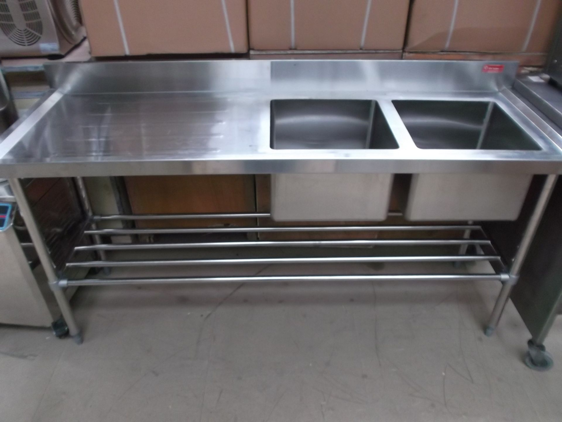 New Stainless Steel Double Bowl Sink Unit LHD

1500 mm long

Adjustable Feet.

Boxed