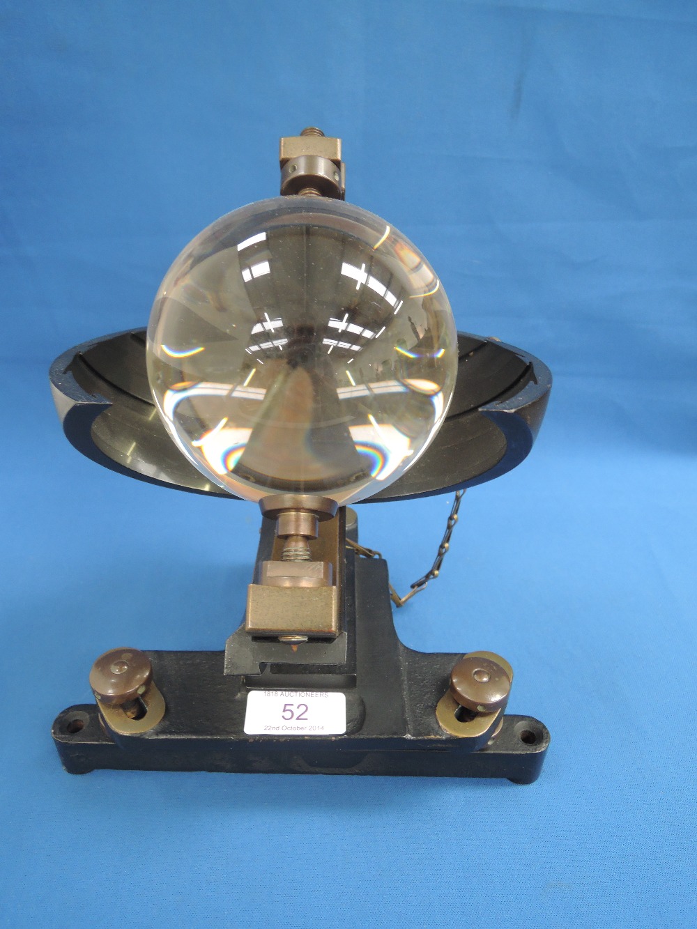 A vintage sunshine recorder by Casella London, mark III C, ref no Met 1458, serial No 549/61/65, of