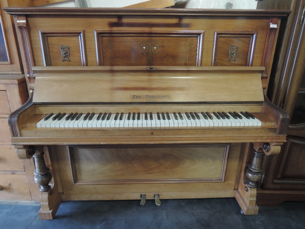 A late 19th/early 20th Century upright piano by Emil Dressler, Berlin