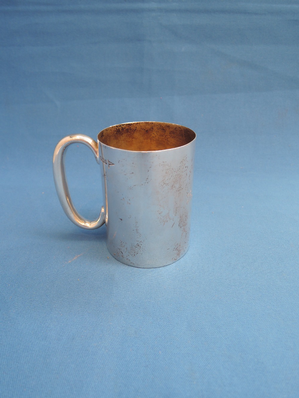 A small silver tankard having `Graham` inscription,  Sheffield 1913, Walker & Hall