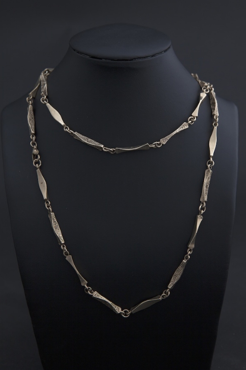 A 9 carat gold fancy-link necklace, length approx. 42cm, weight approx. 68grams