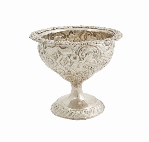 AN IRISH GEORGE III SILVER CENTRE BOWL, Dublin c.1770, mark of Matthew West, the shaped ovoid bowl