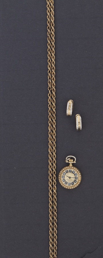 A 9 carat gold rope twist chain, length approx. 32.5cm, weight approx. 9grams, together with a