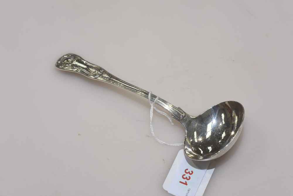 A George IV silver King`s pattern sauce ladle, London 1827, 2.48 troy ounces