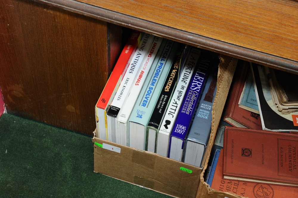 A box of books including antique reference