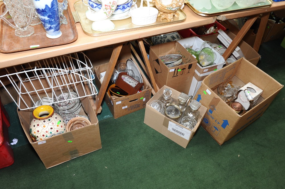 Seven boxes inc. Johnson Bros "Indian Tree" pattern tea service, Italian vase, Hornsea wares,