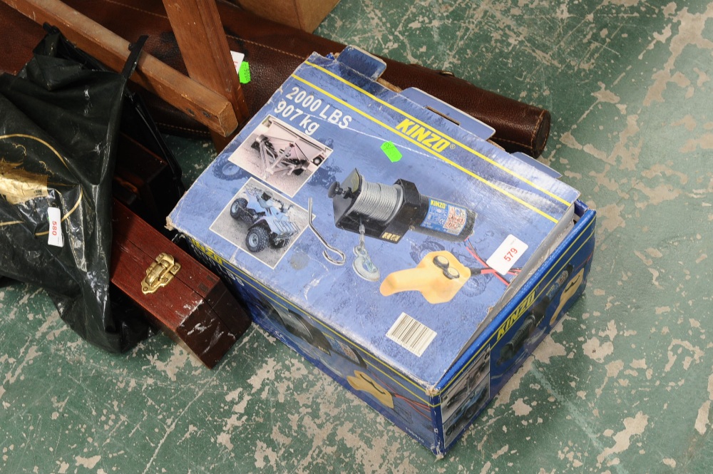 Kinzo 2000lb electric winch, suitable for car, motorbike etc. unused in box