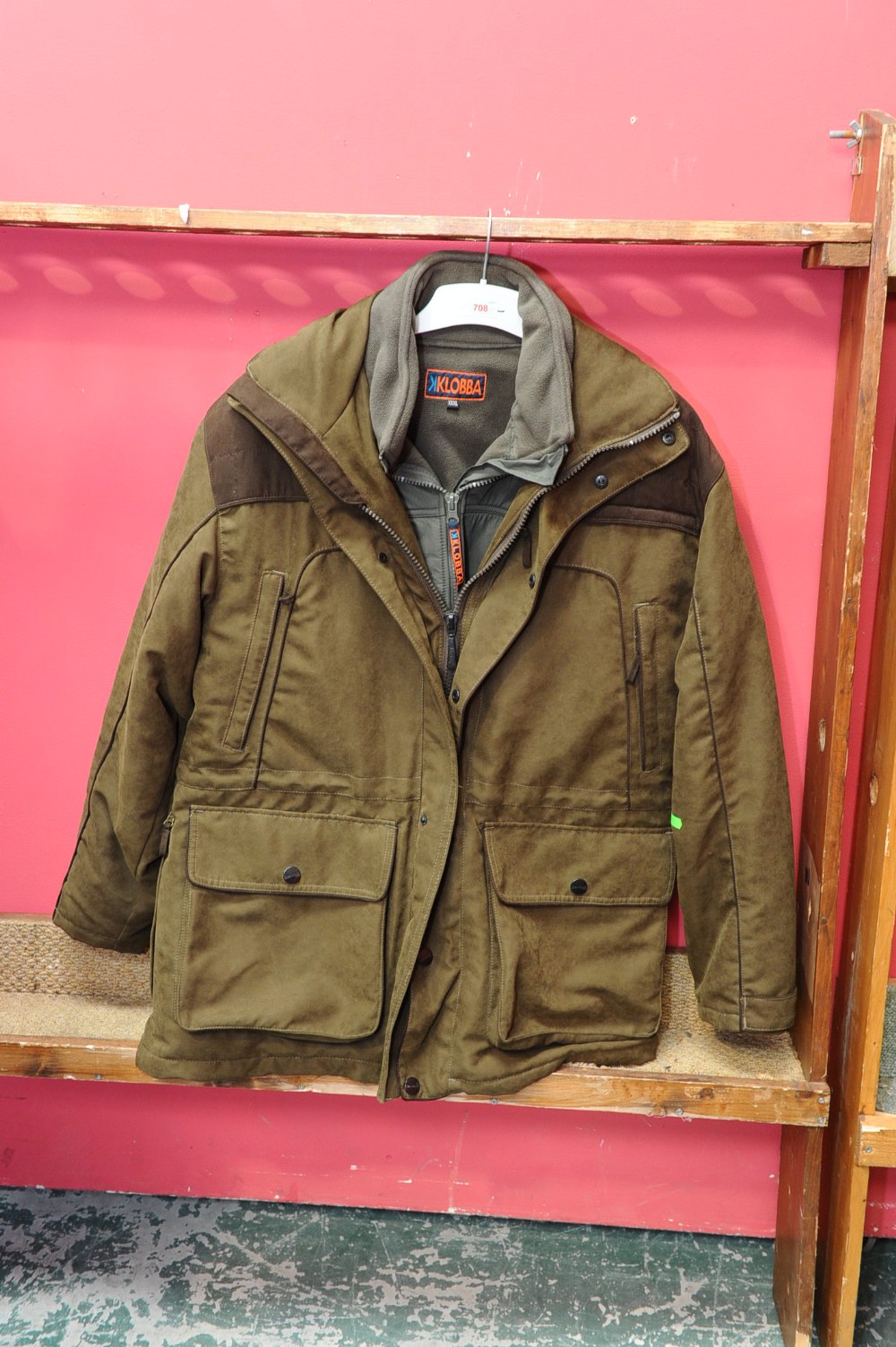Klobba shooting jacket with separate fleece/waterproof lining and suede-finish shooting jacket in