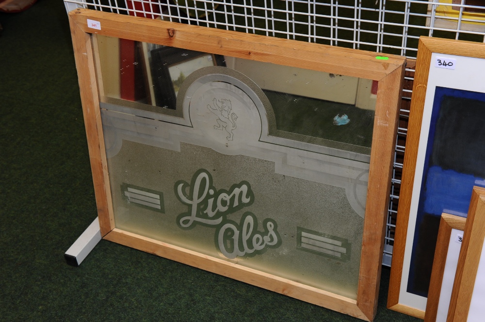 A pub advertising mirror for Lions Ales