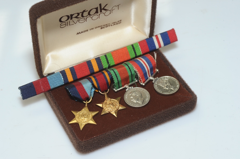 World War II: a set of four dress miniature medals, 39-45 Star, Burma Star, War Medal and the