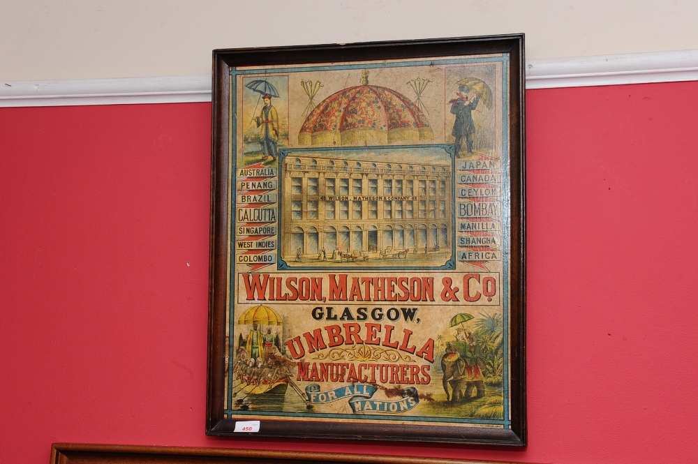 Advertising print for Wilson Mattheson and Co. Umbrella manufacturers, Glasgow