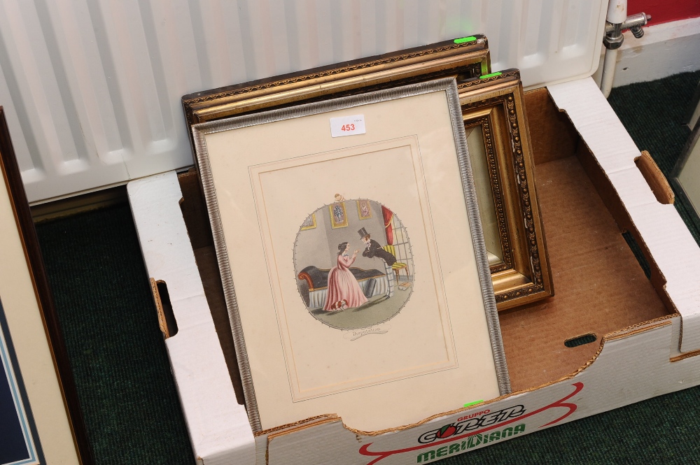 Two framed Lakeland landscapes and a print entitled `Disputation` (3)