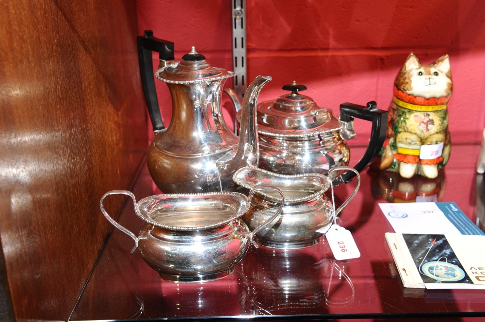 A 20th century four piece silver plated tea service, in the Georgian style
