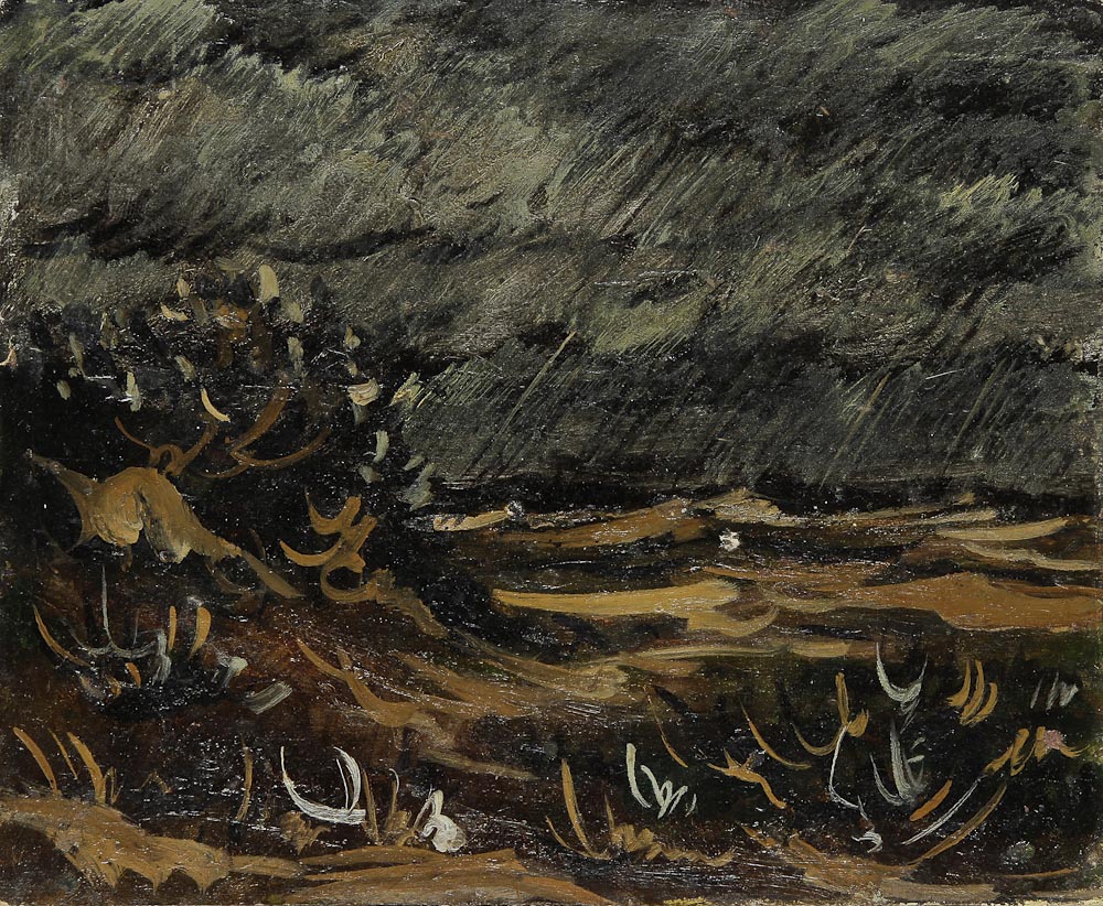 Leonid Romanovitch Sologoub (1884, Eïsk - 1956, La Haye) Quatre huiles sur carton : Cabanon, - Image 2 of 4