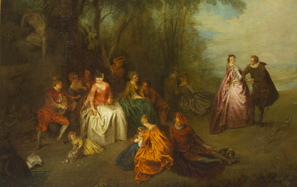 Jean-Baptiste PATER (Valenciennes 1695 - Paris 1736) La Danse Toile. 89 x 118 cm (Restaurations). - Image 2 of 7