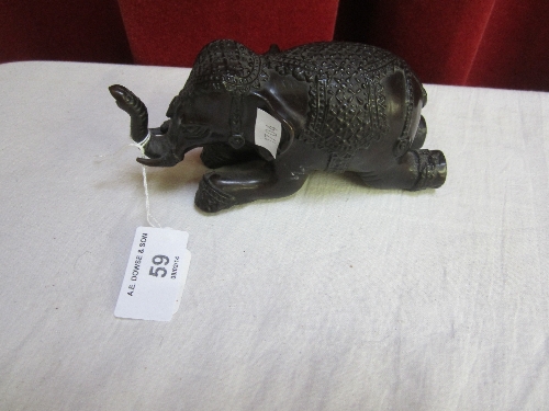 A BRONZE ANIMALIA, modelled as an Indian elephant, 7cm.