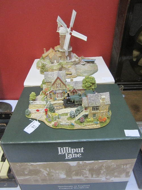 A LILLIPUT LANE MODEL, Cley-next-the-Sea, 24cm., boxed, and another, Full Steam Ahead, boxed. (2)