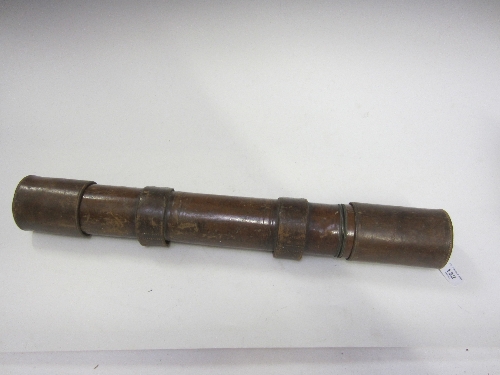 A LEATHER SLEEVED BRASS TELESCOPE, with military cipher, by W. Watson & Sons, London, 1901, no.