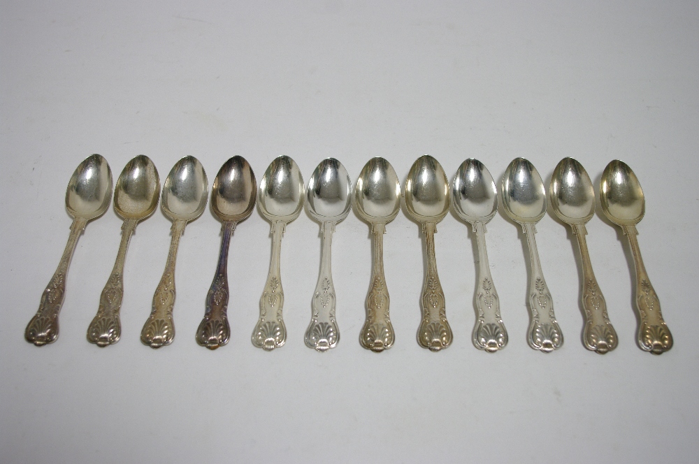 A set of twelve Victorian King?s pattern teaspoons; Sheffield 1876, by H. Wilkinson.