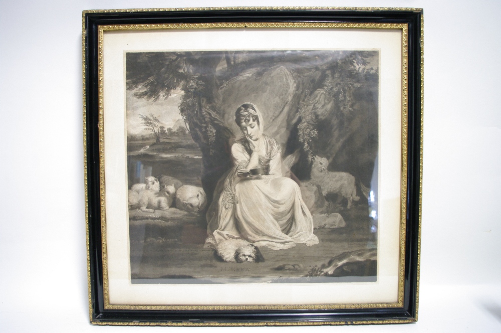 THOMAS WATSON, after Sir JOSHUA REYNOLDS. An 18th century black & white mezzotint engraving of Mrs