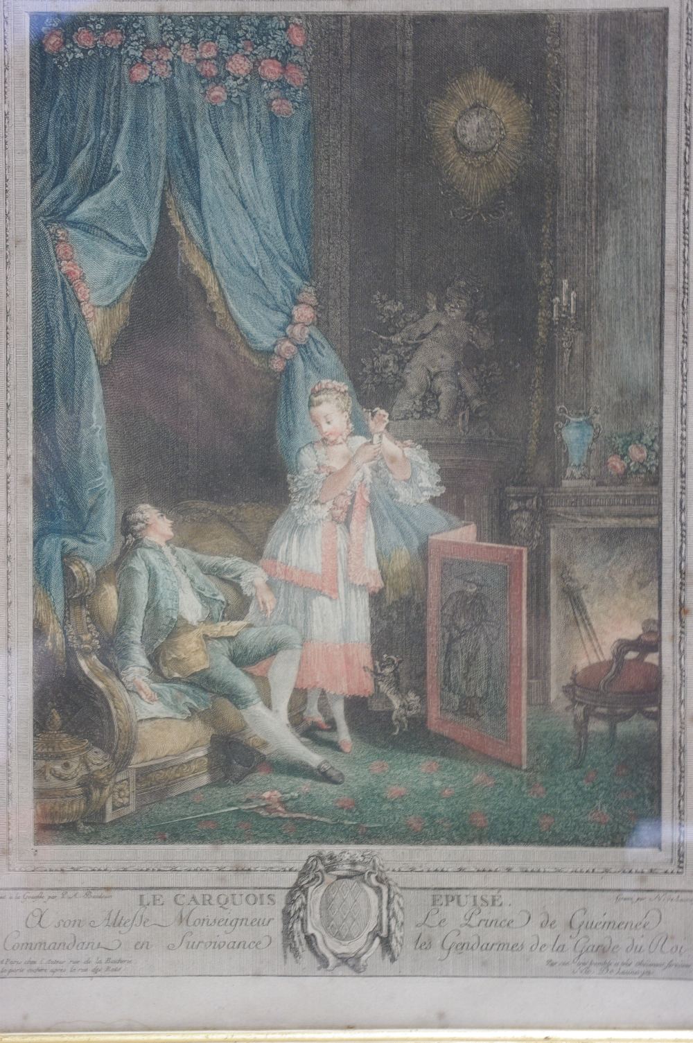 N. de LAUNAY, after S. FREUDBERG, & A.P. BAUDOUIN. A pair of 18th century coloured engravings - Image 4 of 4