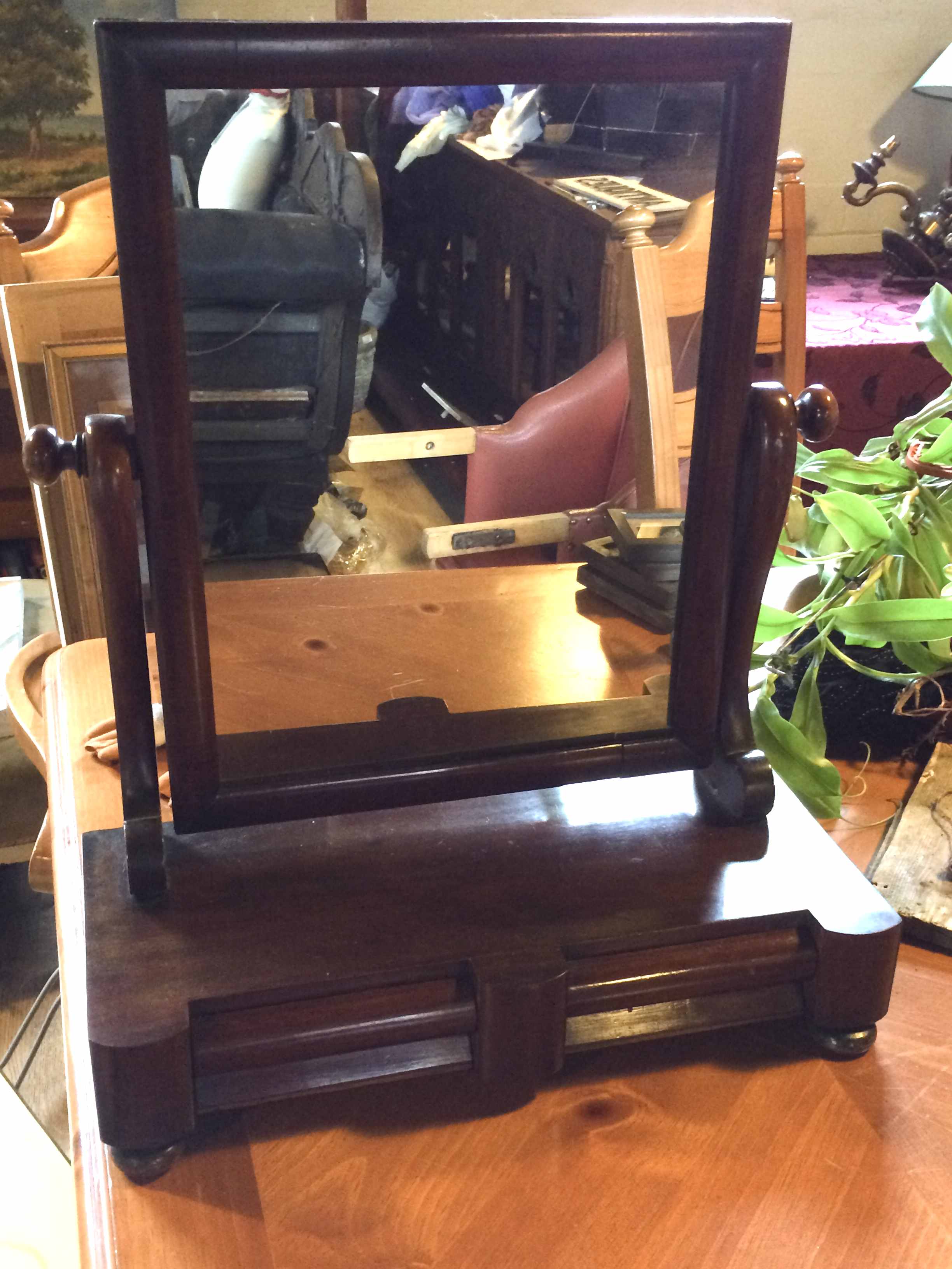 Mahogany Swing Mirror with 2 drawers