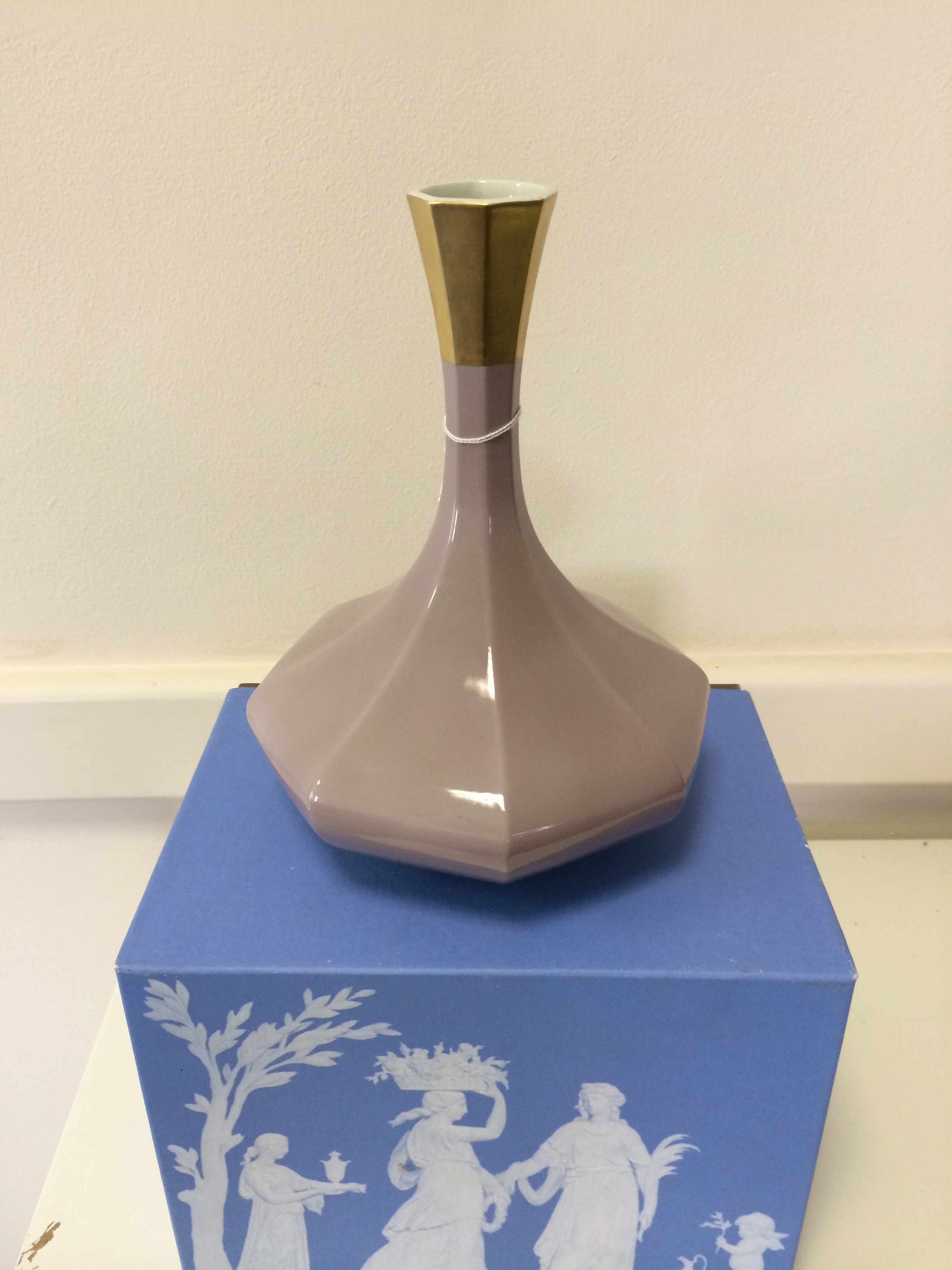 Wedgwood boxed Golden Pagoda stem vase.