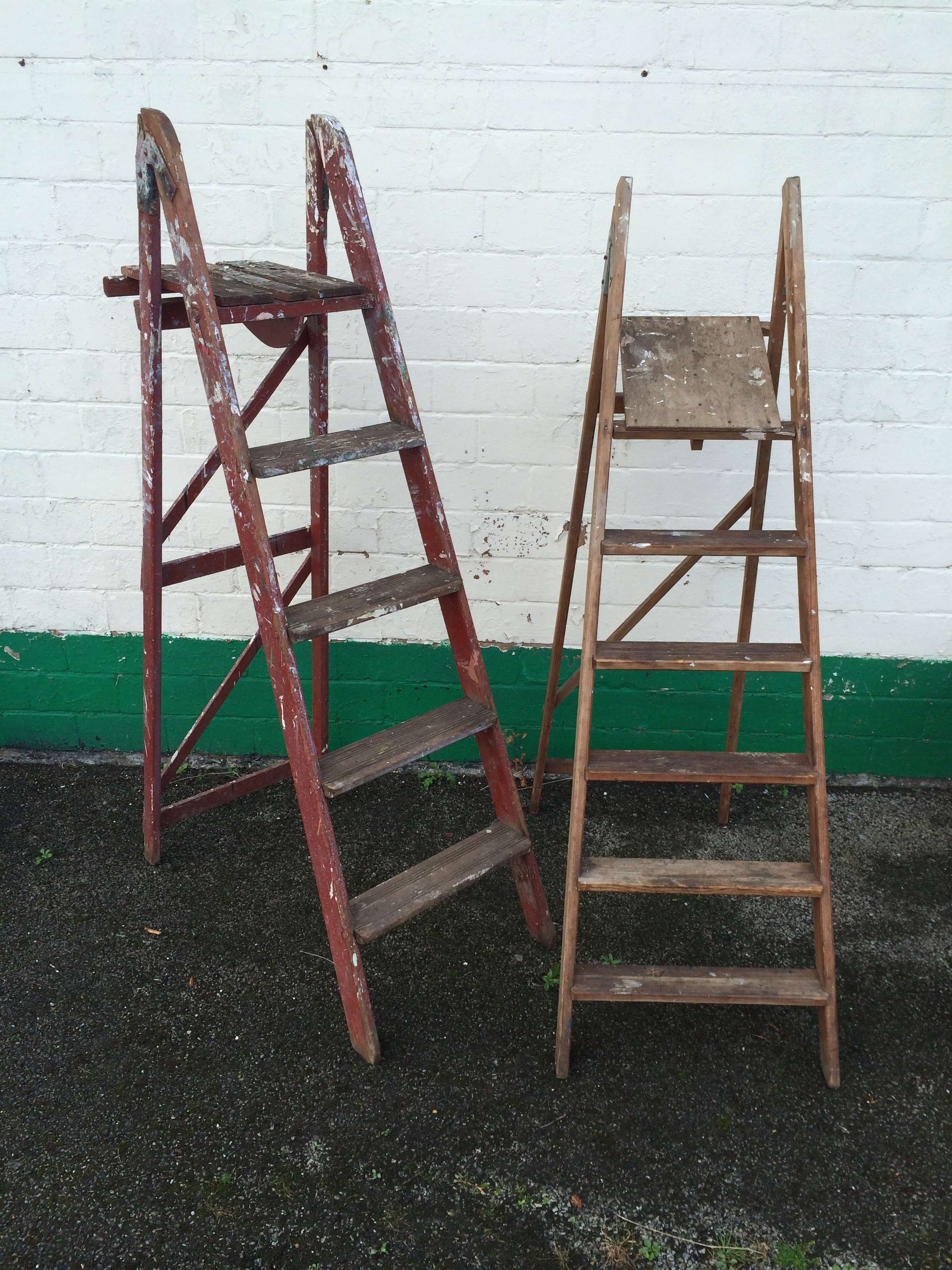 2 pairs of decorative vintage chic step Ladders