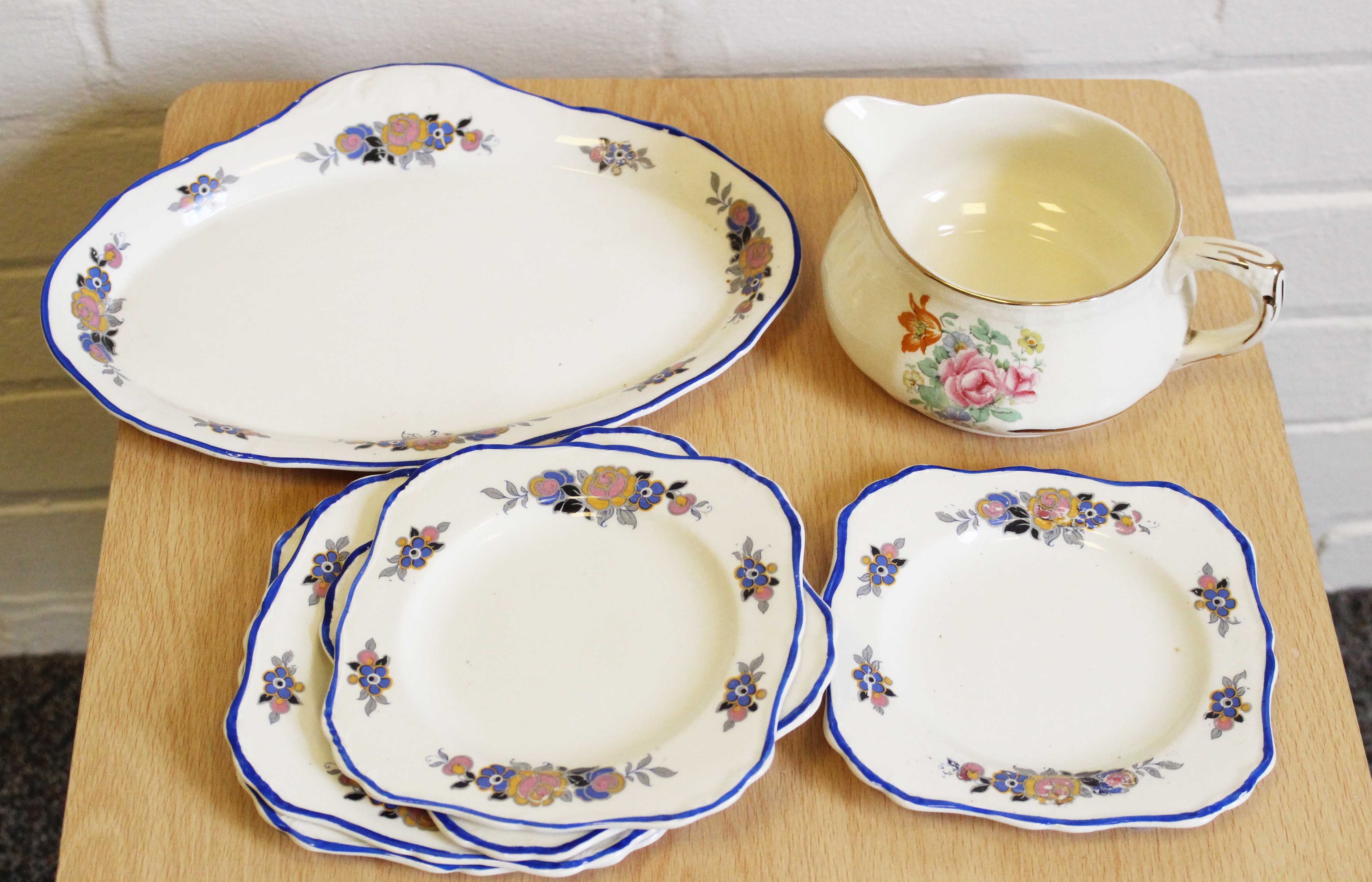 Collection of Meakin hand painted plates plus other Meakin items