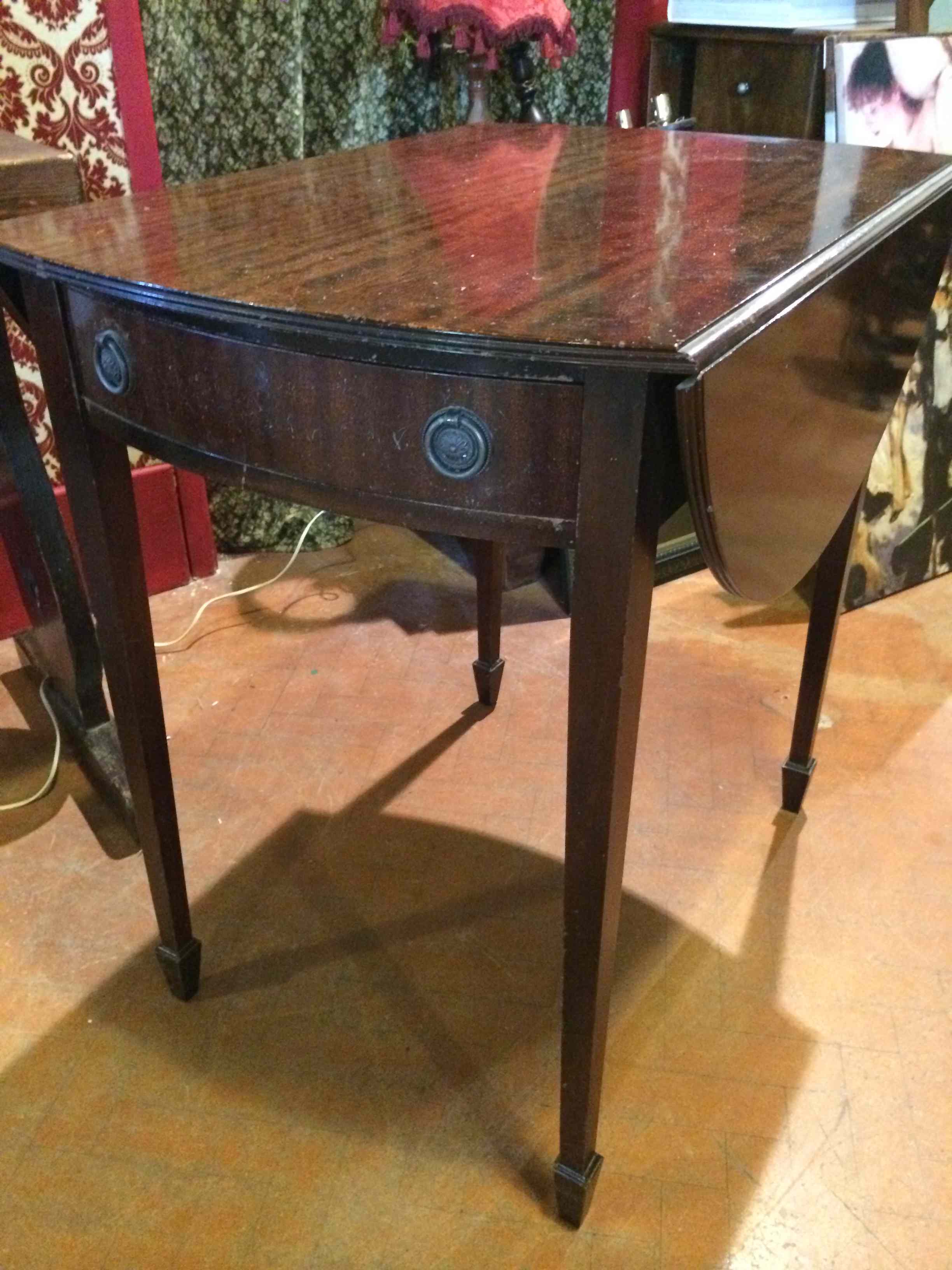 Reproduction Pembroke table with single drawer