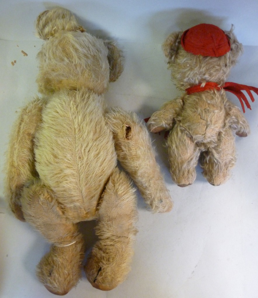A Chad Valley golden plush covered Teddy Bear with glass eyes, stitched pads and mobile limbs 11" - Image 2 of 2