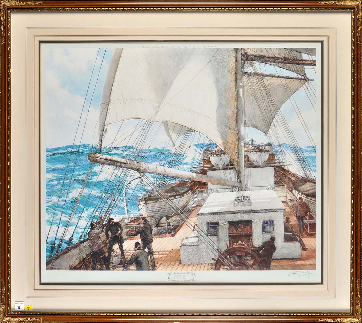 After Montague Dawson
(1895-1973)
"GALE FORCE EIGHT"
signed in pencil
limited edition colour