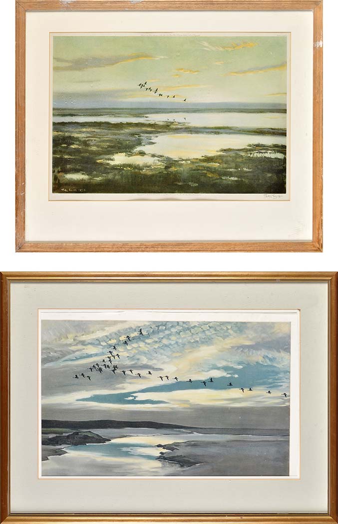 After Sir Peter Markham Scott
(1909-1990)
MARSHLAND GEESE
signed in pencil
limited edition colour