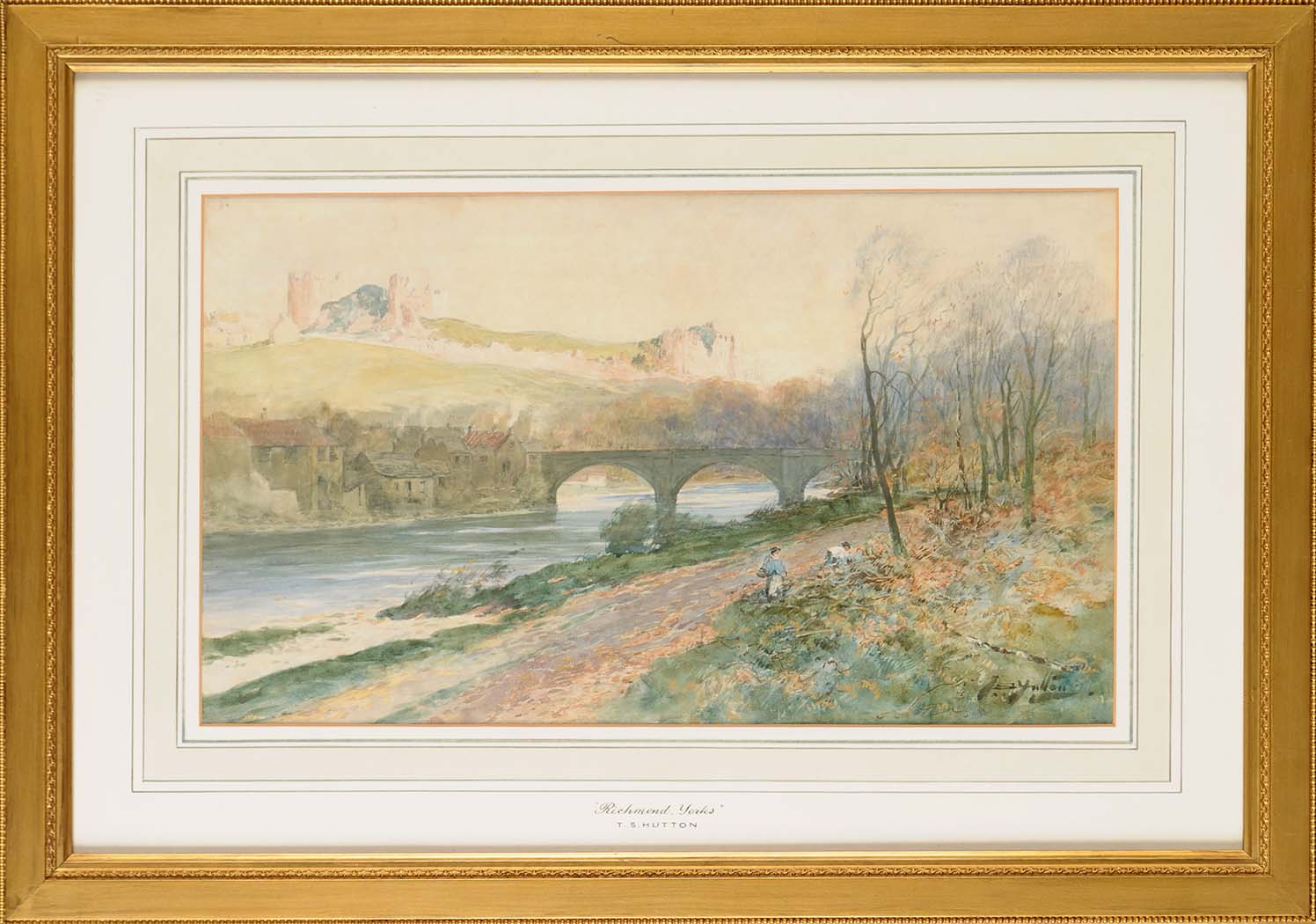 Thomas Swift Hutton
(1860- after 1935)
"RICHMOND, YORKS"
signed
watercolour
28 x 48cms; 11 x 19in.