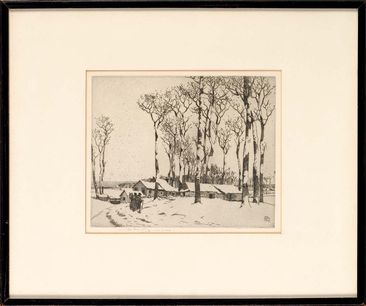 William Lee Hankey, RWS, RI, ROI, RE, NS
(1869-1952)
"WINTER"
signed in pencil and monogrammed in