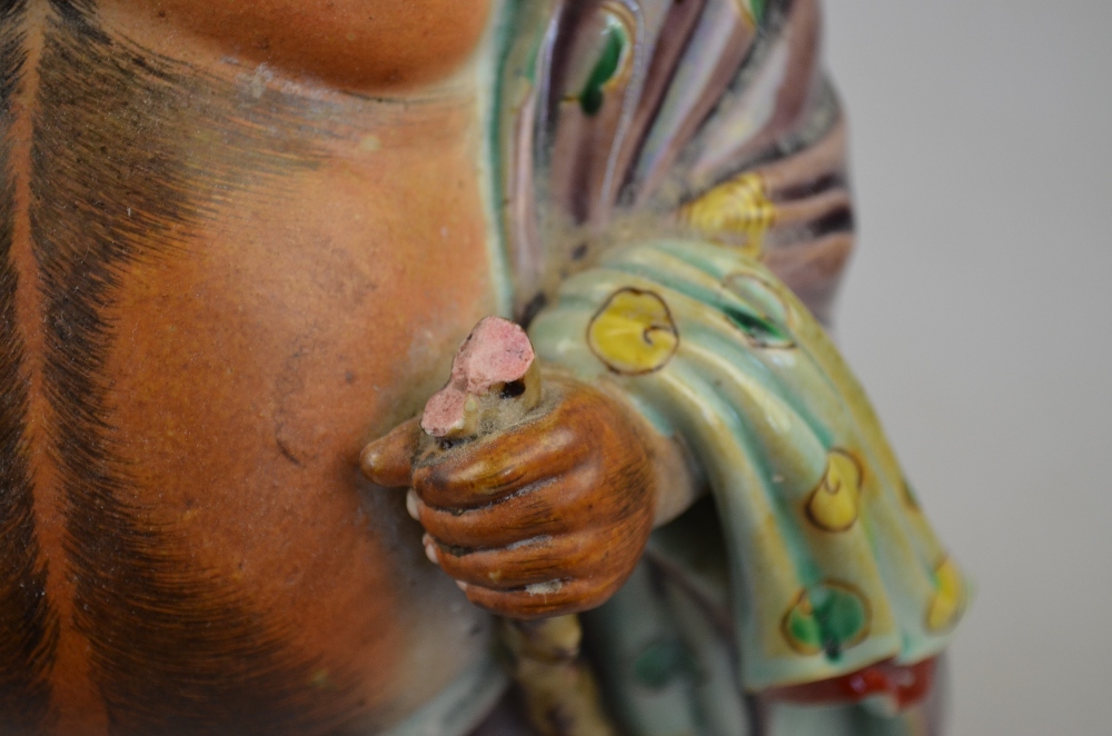 A Chinese polychrome standing figure of Budai, 20th century, 33 cm   Condition Report  a/f - Image 2 of 3