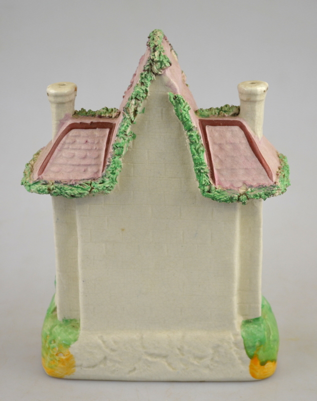 A Victorian Staffordshire pastille burner in the form of a pagoda house, 24 cm to/w three further - Image 10 of 12