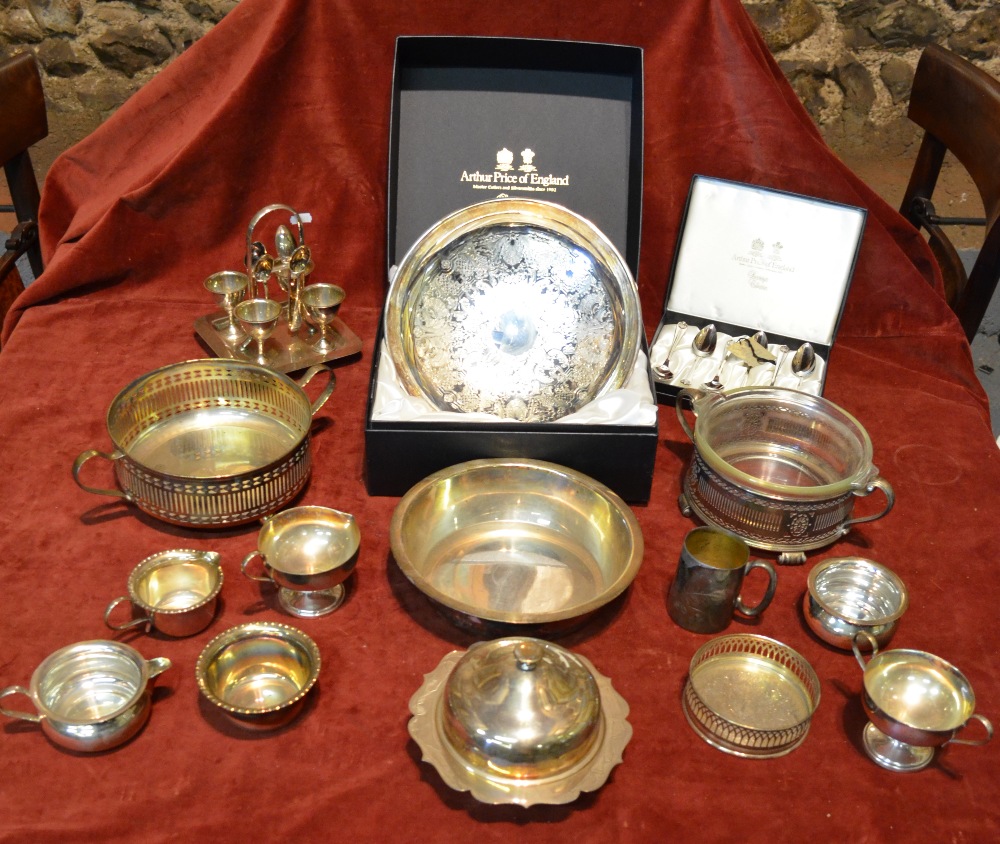 A quantity of electroplated tableware, including two coffee pots, a teapot, galleried tray, - Image 2 of 2