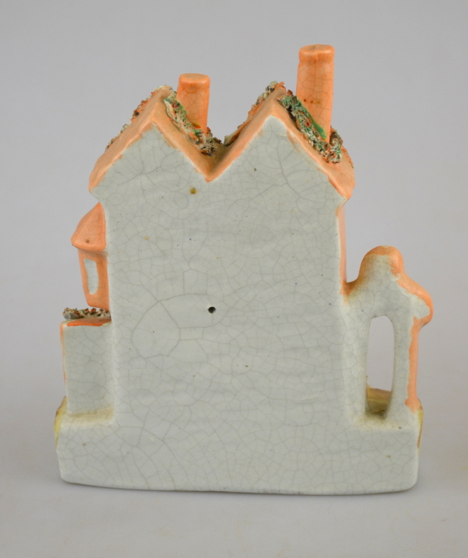 A Victorian Staffordshire pastille burner in the form of a pagoda house, 24 cm to/w three further - Image 12 of 12
