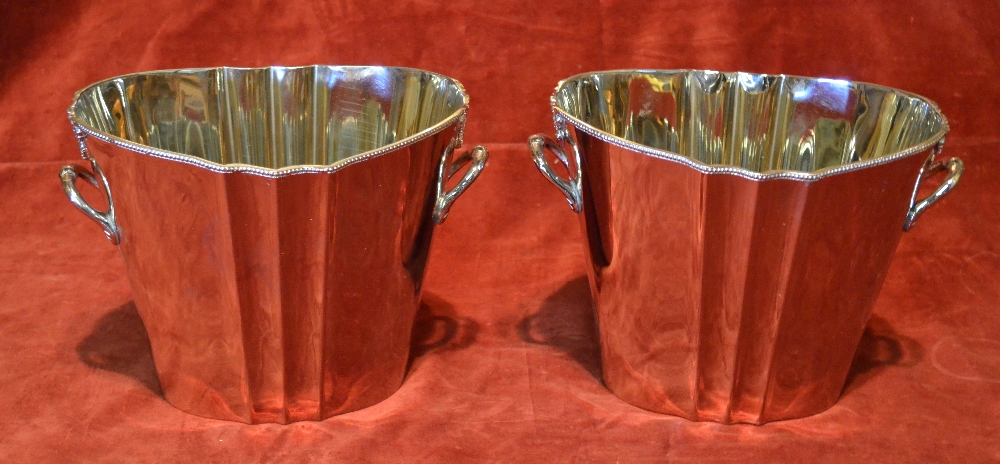 A pair of oval two-handled ice-buckets