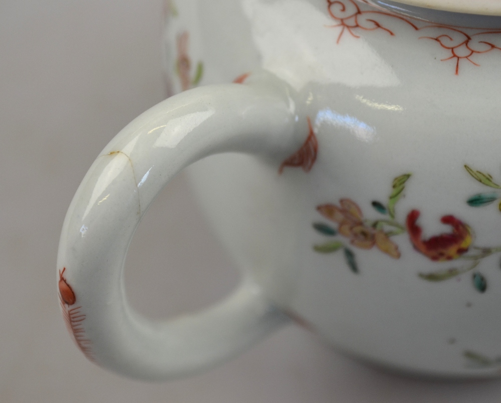 A Chinese famille rose spherical teapot painted with floral, foliage and pomegranate sprays, 18th - Image 3 of 3