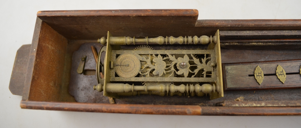 A Japanese Shaku-Dokei clock, the miniature movement with foliate pierced front plate and baluster - Image 2 of 3