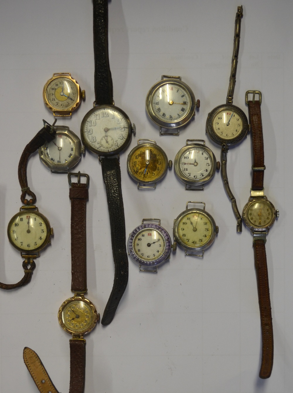 Two ladies' 9ct gold wristwatches, to/w nine silver or low grade white metal ladies' wristwatches
